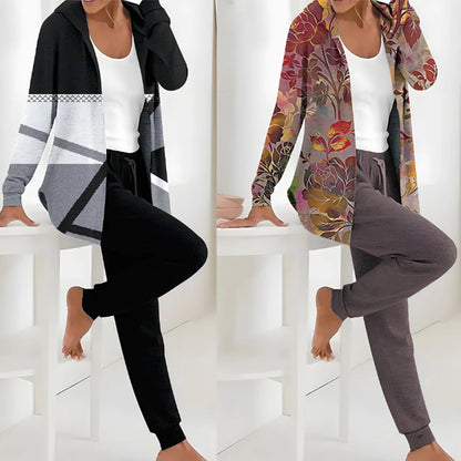 🔥【S-3XL】Γυναικείο φθινοπωρινό χειμερινό σετ δύο τεμαχίων με μακριά μανίκια και παντελόνι