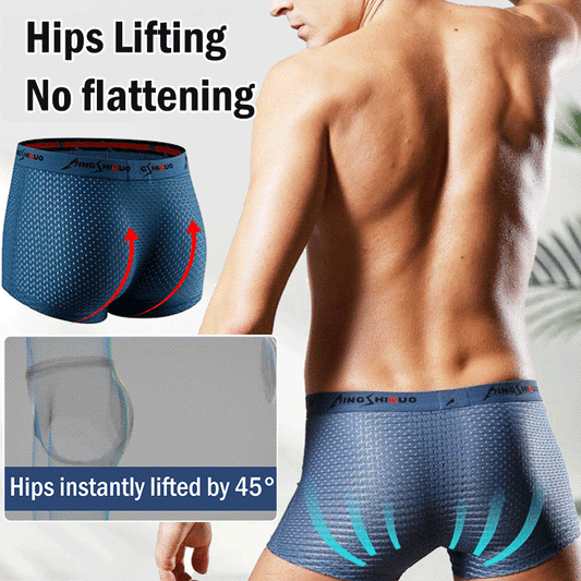 【6 piezas】 Calzoncillos bóxer de seda de hielo para hombre con malla transpirable