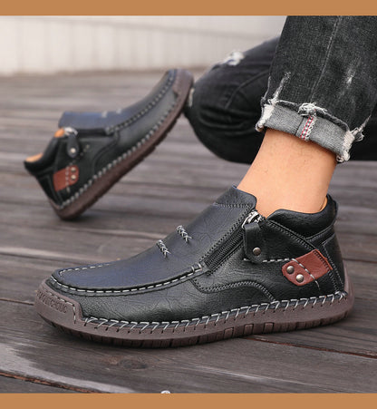 👞🌟 Muške ručno izrađene protuklizne čizme od vrhunske kože – Potporu svodu stopala i dugotrajan komfor svaki dan!