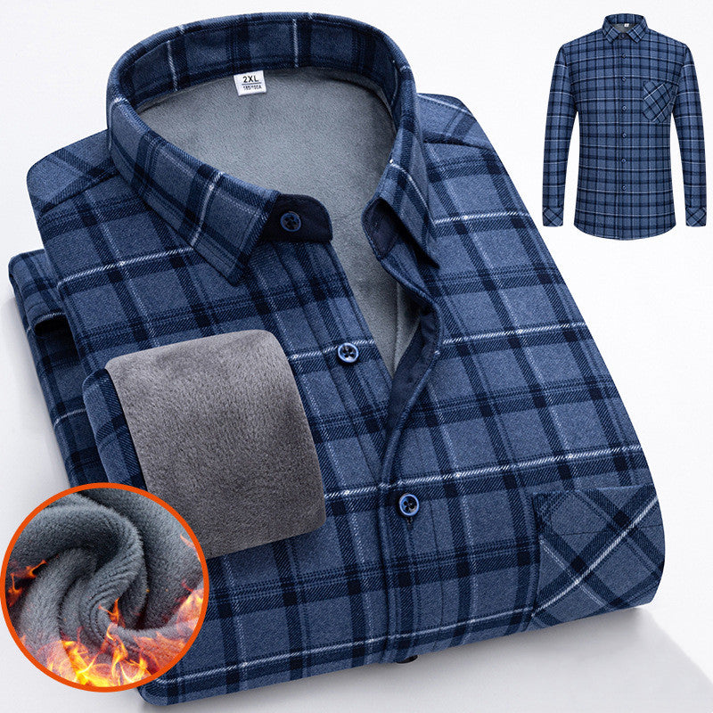 🔥【L-5XL】Jesenska i zimska topla poslovna košulja dugih rukava