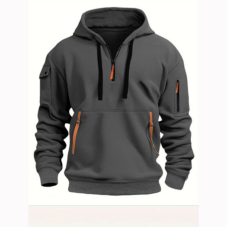 🔥🐏【S-5XL】Nová kolekce na podzim a zimu, kvalitní pánská mikina s kapucí, na zip, podšitá, dlouhý rukáv 3907829 