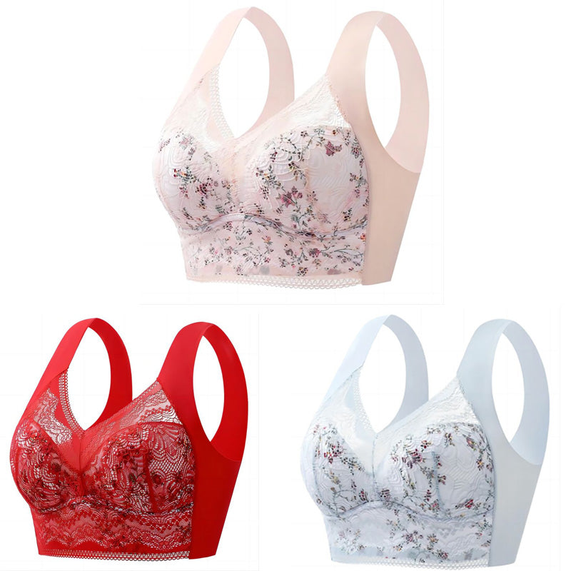 【Compra 3 y llévate 3 gratis】🎁Sujetador de seda helada sin costuras, talla grande, transpirable y ajustable [40 kg-100 kg]