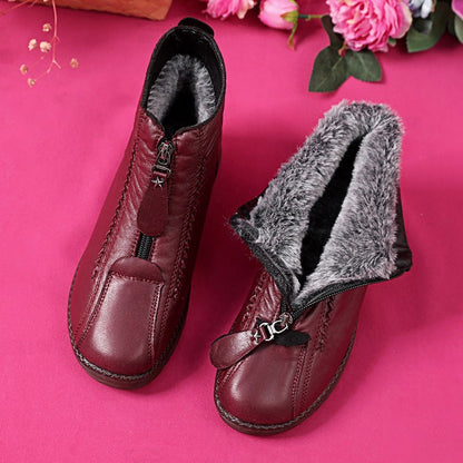 🔥🔥【35-41】Gorące, damskie, casualowe, zimowe śniegowce z polarową wyściółką, zapinane na zamek z boku, odporne na zimno i ciepłe