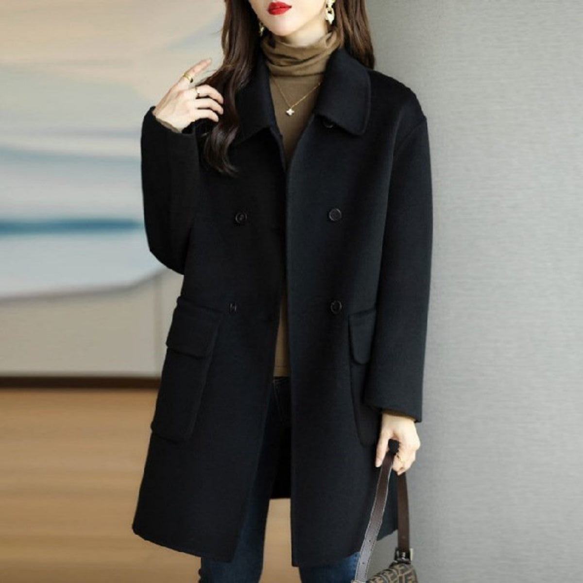 ✨🍂【Jesenska novost🔥】【M-3XL】Novi, moderni i univerzalni reverzibilni kaput od kašmira i vune – mekan, topao i elegantan za jesen i zimu