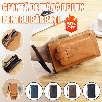 💼【Lucrat manual】Portofel bàrbătesc multifuncțional din piele naturală, lucrat manual – Stil nou &amp; elegant 