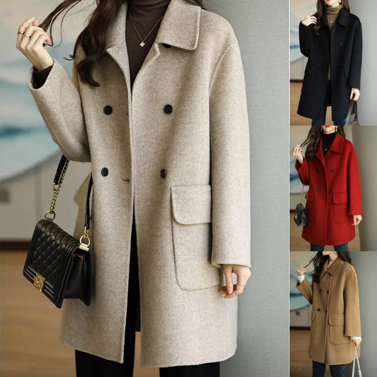 ✨🍂【Jesenska novost🔥】【M-3XL】Novi, moderni i univerzalni reverzibilni kaput od kašmira i vune – mekan, topao i elegantan za jesen i zimu
