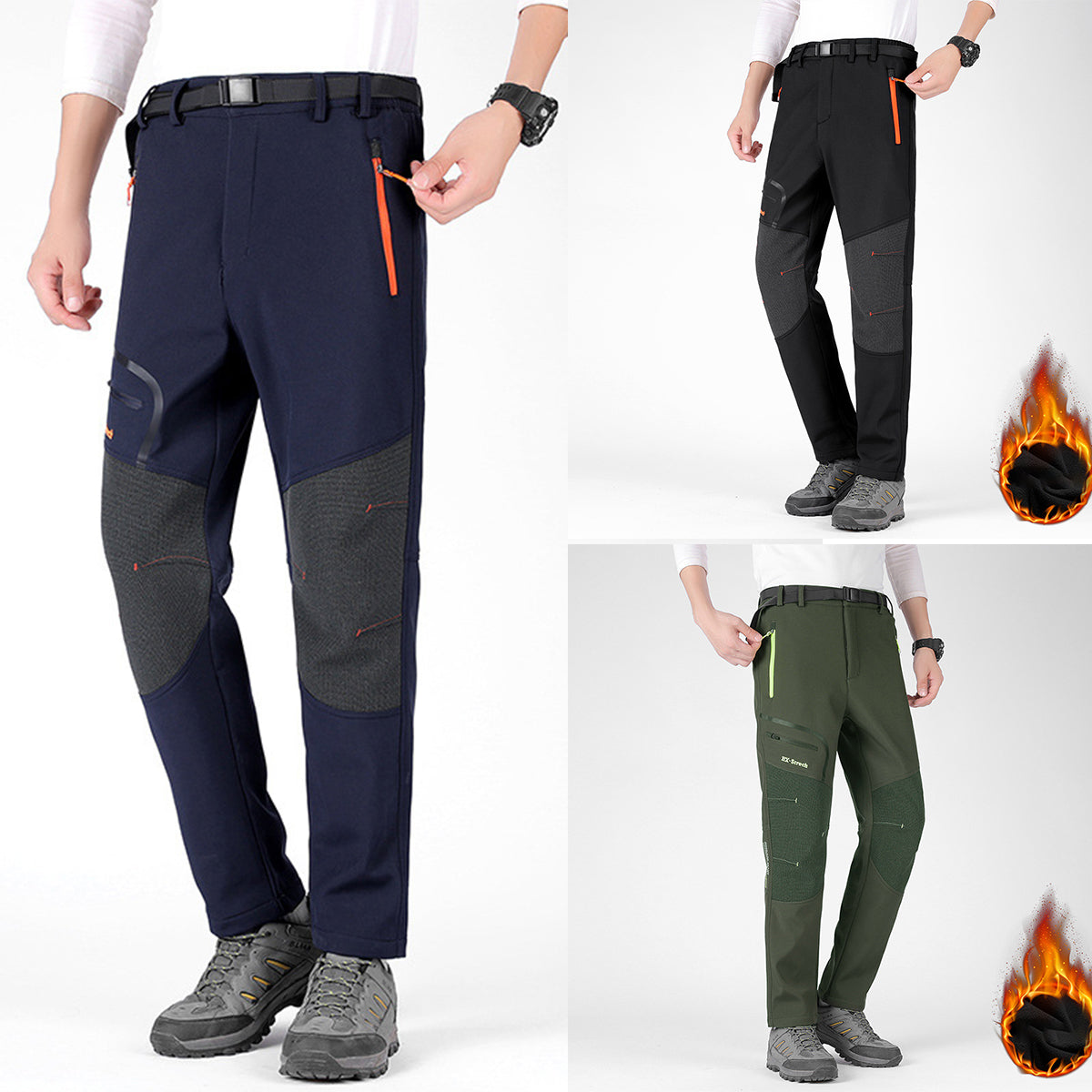 [S-5XL]  Nuevos pantalones casuales impermeables y cálidos para hombre, otoño e invierno 2025