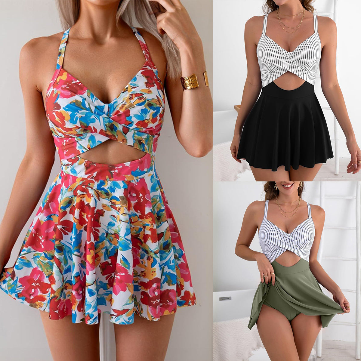 🏖️🌴【40-90kg】Costum de baie dintr-o singură piesă cu imprimeu