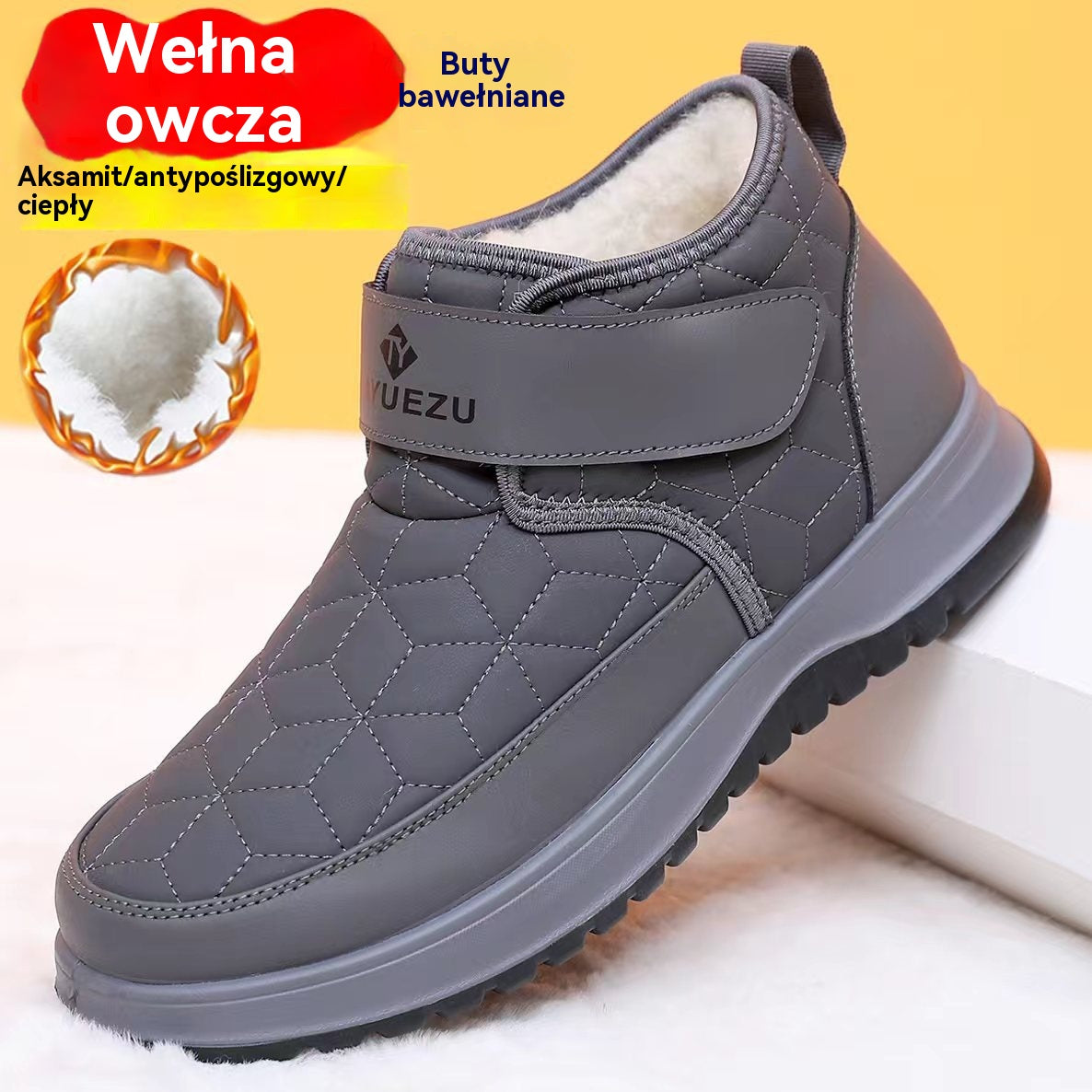 Nowe zimowe, męskie, ocieplane buty śniegowe z niskim stanem【39-45】