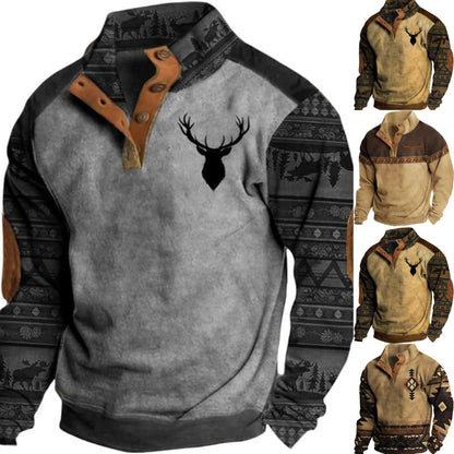 💥🔥【S-5XL】Muška mikina za jesen i zimu s 3D printom i visokim ovratnikom u američkom streetwear stilu