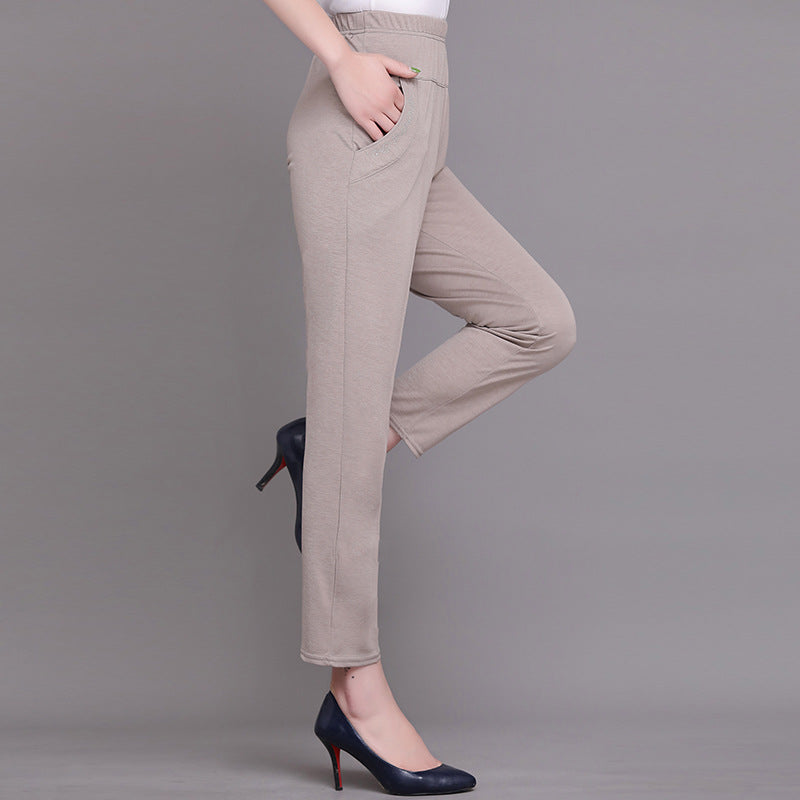 🔥👖【XL-5XL】Devět širokých pohodlných kalhot s rovnými nohavicemi v pase 3906478 