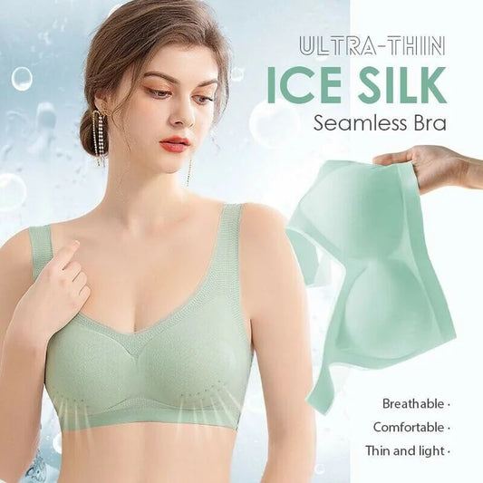【M-5XL】Sutien ultra subțire din mătase glacială, fără marcaje 