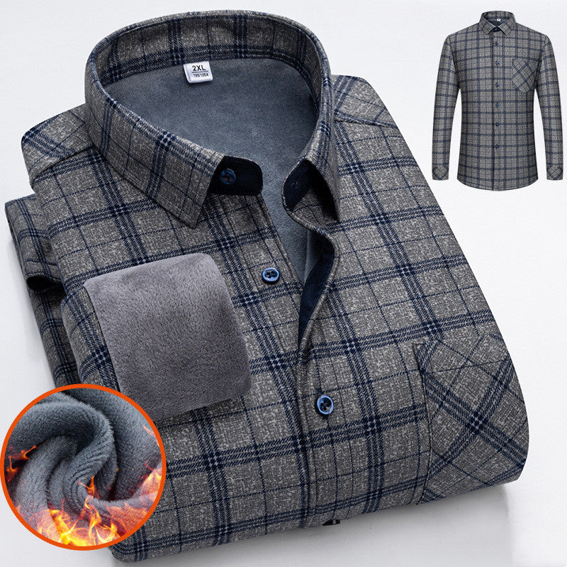 🔥【L-5XL】Jesenska i zimska topla poslovna košulja dugih rukava