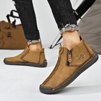 👞💥【38-48】Novedad 2025: Botas Martens para Hombre con forro de piel y cremallera – ¡Cálidas, cómodas y con estilo para los días fríos de invierno!