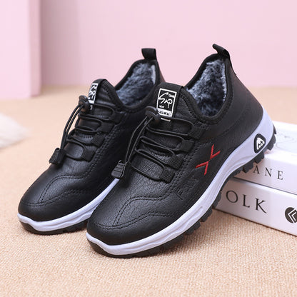 【35-41】Pantofi de damă lucrați manual, în stil nou de iarnă, din piele naturală și catifea 3892924 