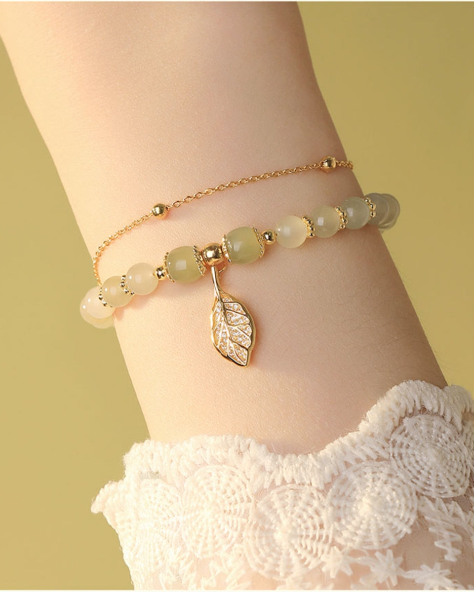 ✨🔥【Купи едно и вземи друго безплатно】2 гривни от 14K злато с хетиански нефрит