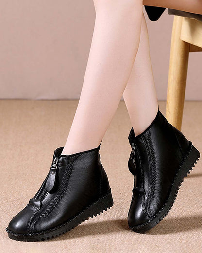 🔥🔥【35-41】Gorące, damskie, casualowe, zimowe śniegowce z polarową wyściółką, zapinane na zamek z boku, odporne na zimno i ciepłe