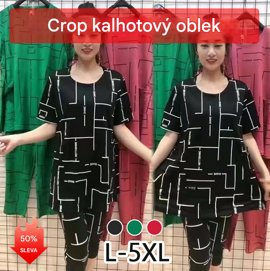 【Top + kalhoty】🔥Nový styl dámského kostýmu s krátkým rukávem pro ženy středního a staršího věku z roku 2025