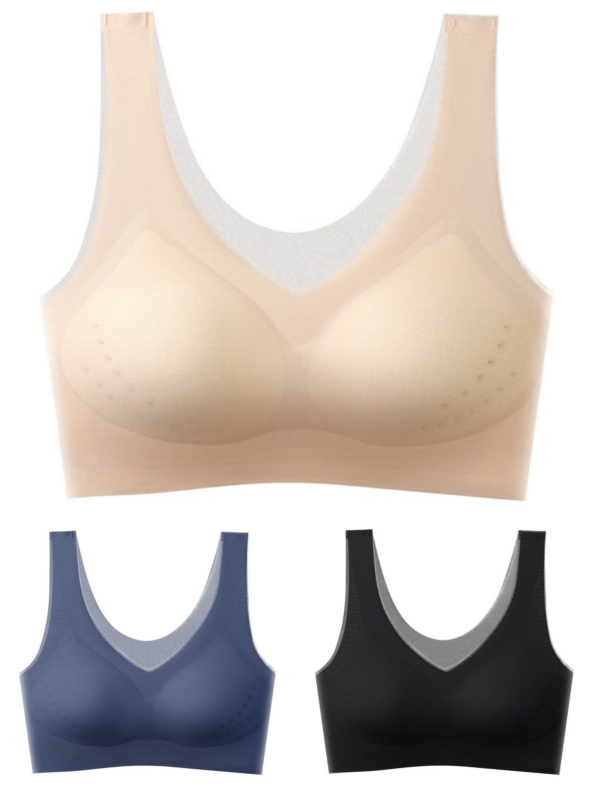 【1 set 3 komada】2025, bešavni push-up grudnjak od ledene svile 3914147