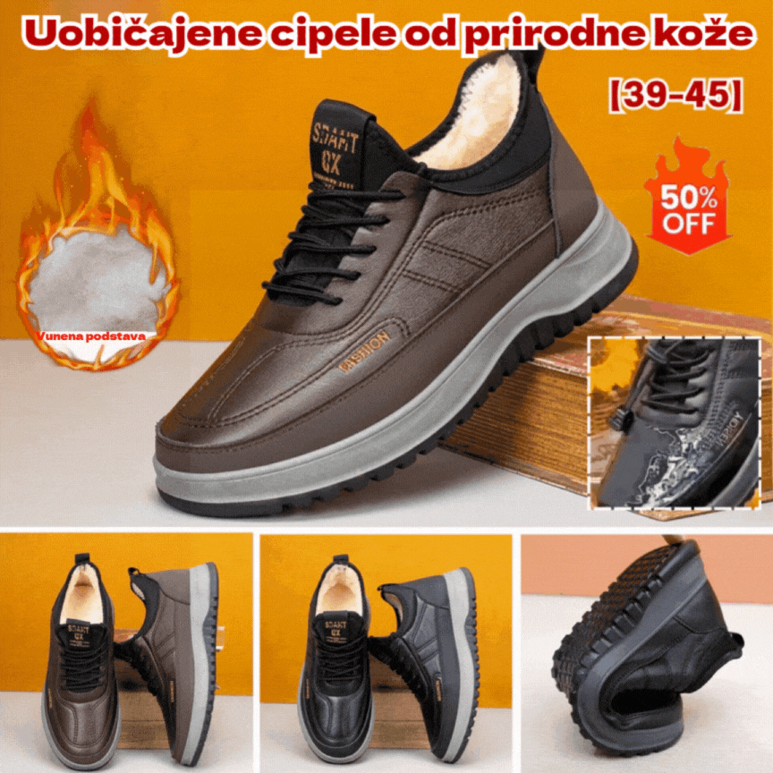 ⛄🔥【39-45】2025 Muške zimske ležerne sportske cipele, prava koža, vodootporne, mekani potplat i baršun, nove