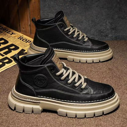 💪Zapatos altos retro para hombre de otoño e invierno, estilo retro británico