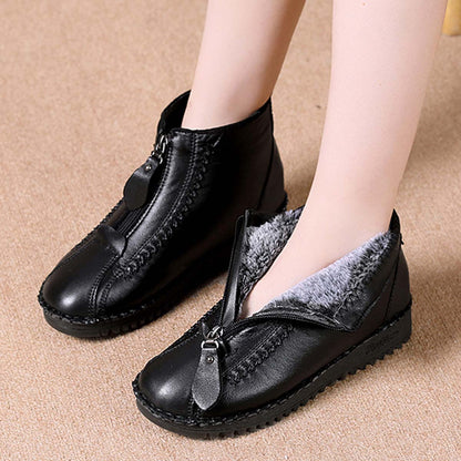 🔥🔥【35-41】Gorące, damskie, casualowe, zimowe śniegowce z polarową wyściółką, zapinane na zamek z boku, odporne na zimno i ciepłe