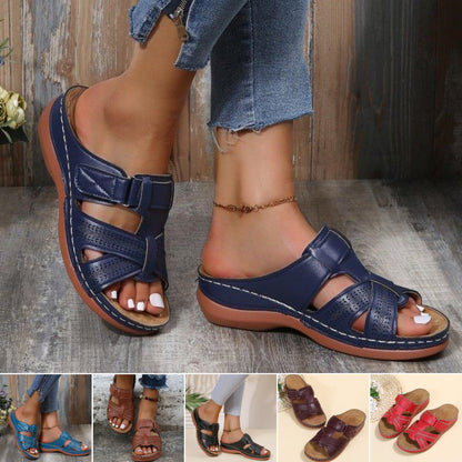 👡【35-43】Sandale cu toc de pantă pentru femei cu fund gros