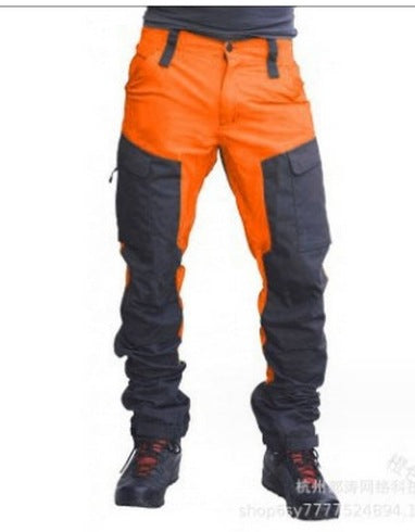 【S-5XL】Нови мъжки непромокаеми, ветроустойчиви и кадифени ежедневни панталони за открито с блокирани цветове