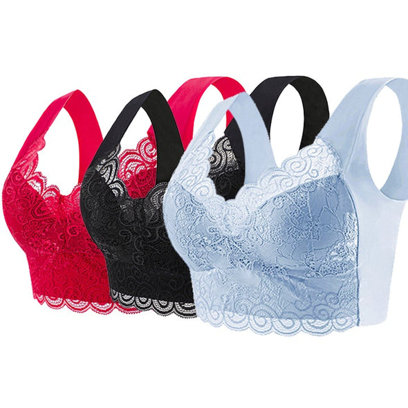 🔥【3 sztuk】【40kg-110kg】Nowy wygodny i oddychający biustonosz damski