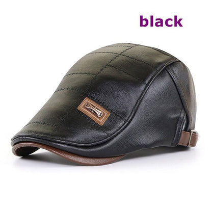 🧢🔥 Boina de cuero para hombre 3 en 1 – Elegante, resistente al agua y al viento, con interior térmico