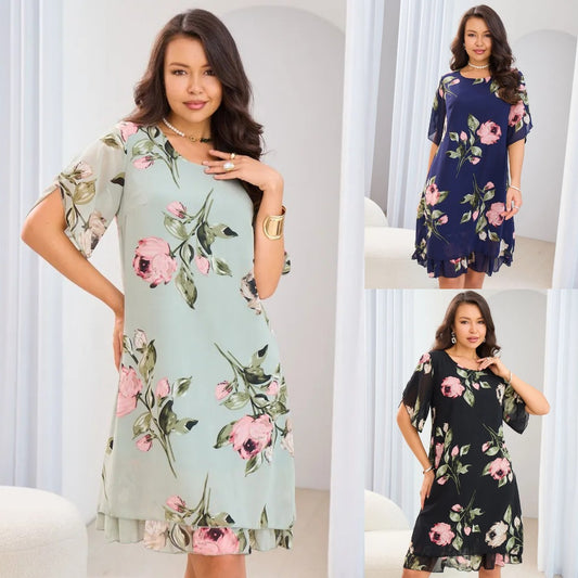 💐【S-5XL】Rochie imprimata elegant 