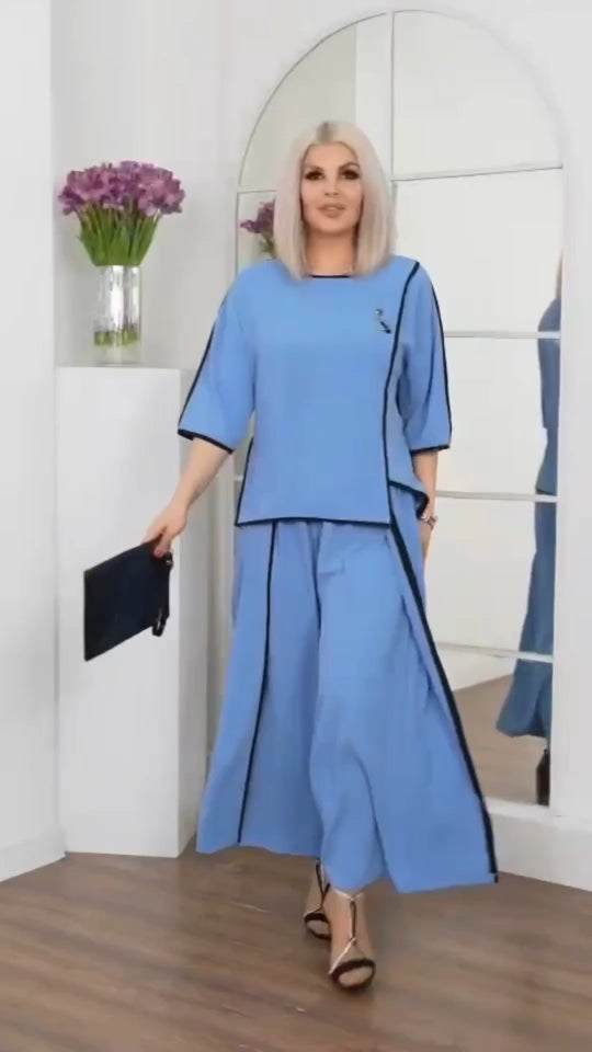 【S-5XL】【Top + hlače】Modno jednobojno odijelo
