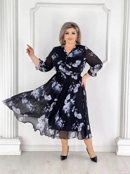 💥49% popusta💥💕【S-5XL】Visokokvalitetna, udobna i elegantna šifonska haljina s printom