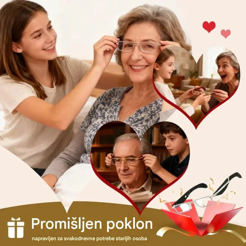 🔥【Kupite 1, dobijte 1 gratis】💥【Iznenađujuća posebna ponuda s popustom od 50%】Sklopive naočale za čitanje s anti-plavim svjetlom i futrolom