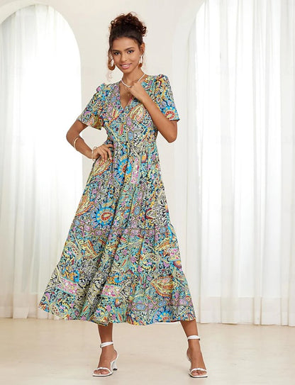 🌈【S-5XL】👗Rochie nouă și sexy, cu decolteu în V și model elegant, pentru anul 2024. 