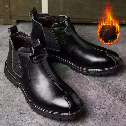 👞🌞【Зимна разпродажба】【39-44】Елегантни мъжки кожени обувки с топла подплата - Удобство, стил и защита от студ за всякакви поводи!