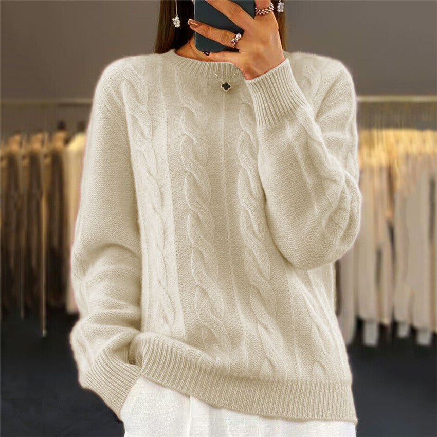 【S-3XL】🤩Nové podzimní a zimní retro pletené svetry s kulatým výstřihem, módní svetry 