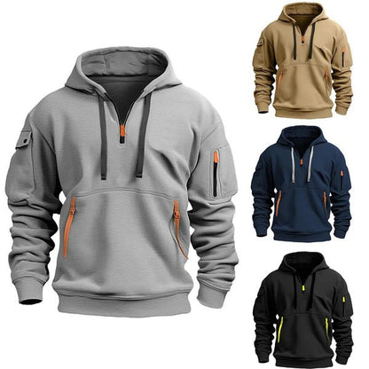 🔥🐏【S-5XL】Nová kolekce na podzim a zimu, kvalitní pánská mikina s kapucí, na zip, podšitá, dlouhý rukáv 3907829 