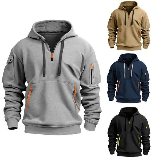🔥🐏【S-5XL】Nová kolekce na podzim a zimu, kvalitní pánská mikina s kapucí, na zip, podšitá, dlouhý rukáv 3907829 