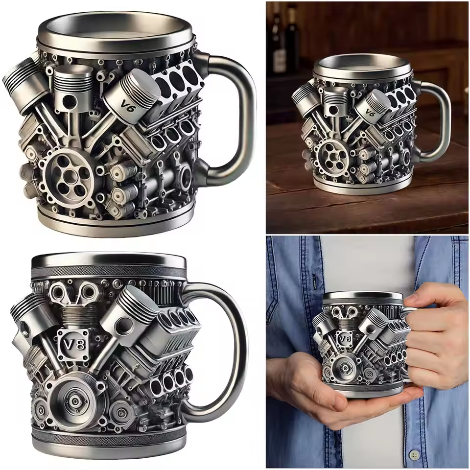 🎁☕ Galvanizirana Cyberpunk Motor Auto Motor Kreativna Šalica