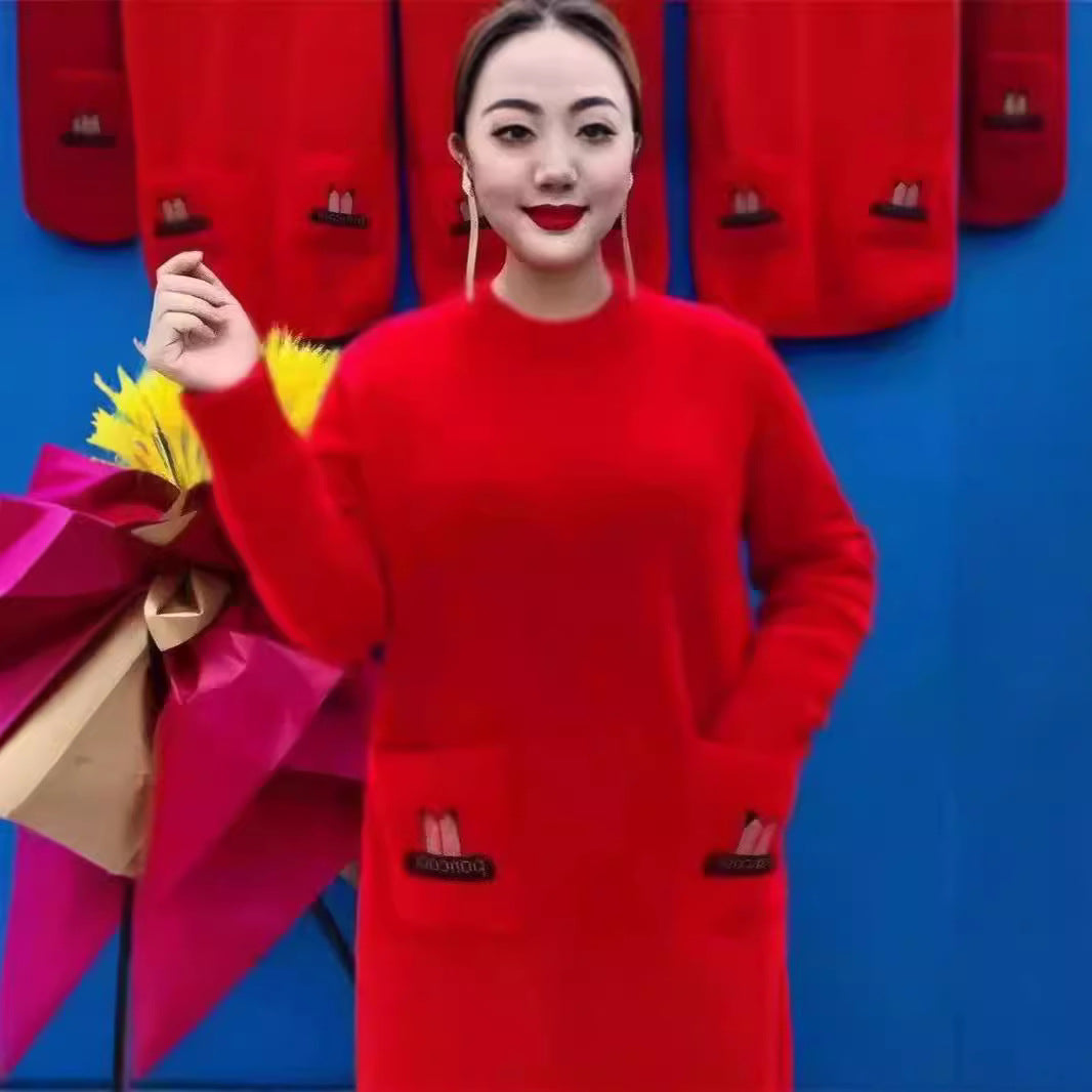 ⛄❄️【M-5XL】2024 nowy jesienno-zimowy długi wełniany top