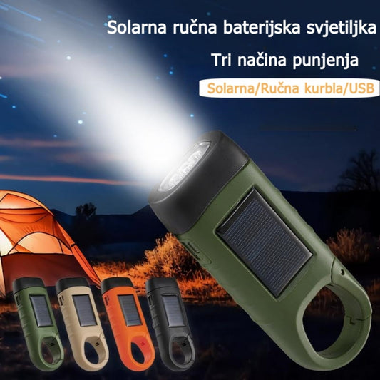 ⚡Svjetiljka sa solarnim panelom i ručnim punjenjem – prijenosni generator idealan za hitne slučajeve i avanture!