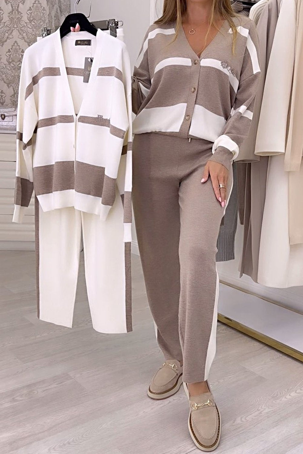 🔥🐏🍂Nueva temporada otoño-invierno, conjunto de suéter de punto de alta calidad y moda, cómodo y versátil para el día a día.