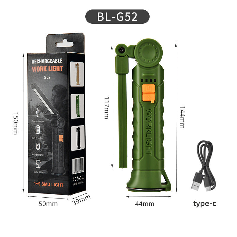 Luz de trabajo LED multifuncional para reparación de automóviles con imán COB