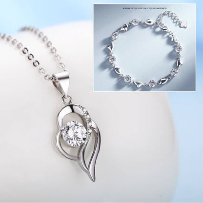 ❣️❣️Sada 925 stříbrných náramků + náhrdelník Heart of the Ocean-3887673 