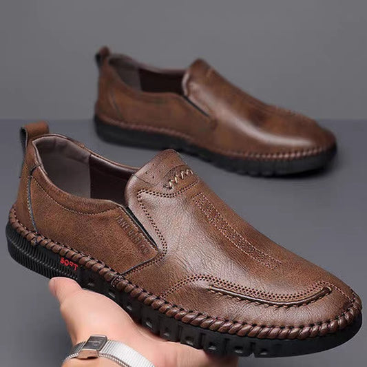 👞Oryginalna zniżka fabryczna 45%【39-44】Nowe męskie skórzane buty casualowe z miękką podeszwą - antypoślizgowe - oddychające