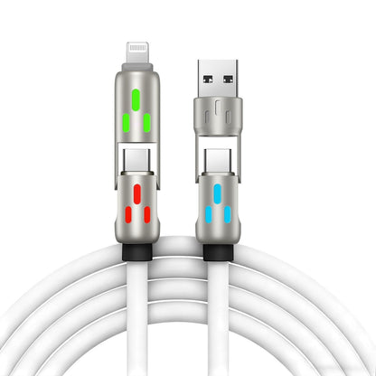 🔥 (duljina 2 metra) 4-u-1 kabel PD 240 W – brzo punjenje USB‑C, Lightning i USB‑A, aluminij i silikon, sinkronizacija podataka ⚡📱