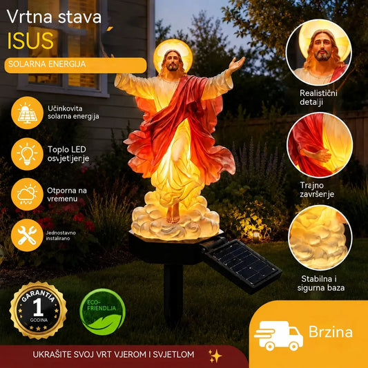 🔥 Vrtni kip Isusa na solarni pogon