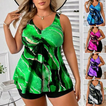 🏖️👙【Ljetni popusti】🌴【S-5XL】Elegantni dvodijelni kupaći kostim s printom za veće veličine