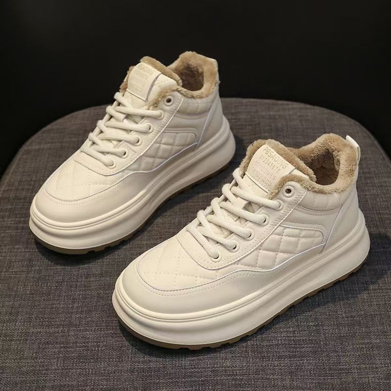 🏆【35-40】Zimowe buty damskie wyściełane polarem, uniwersalne, z grubą podeszwą, wysokie, ciepłe i z miękką podeszwą bawełnianą